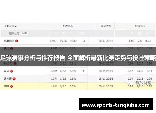 足球赛事分析与推荐报告 全面解析最新比赛走势与投注策略